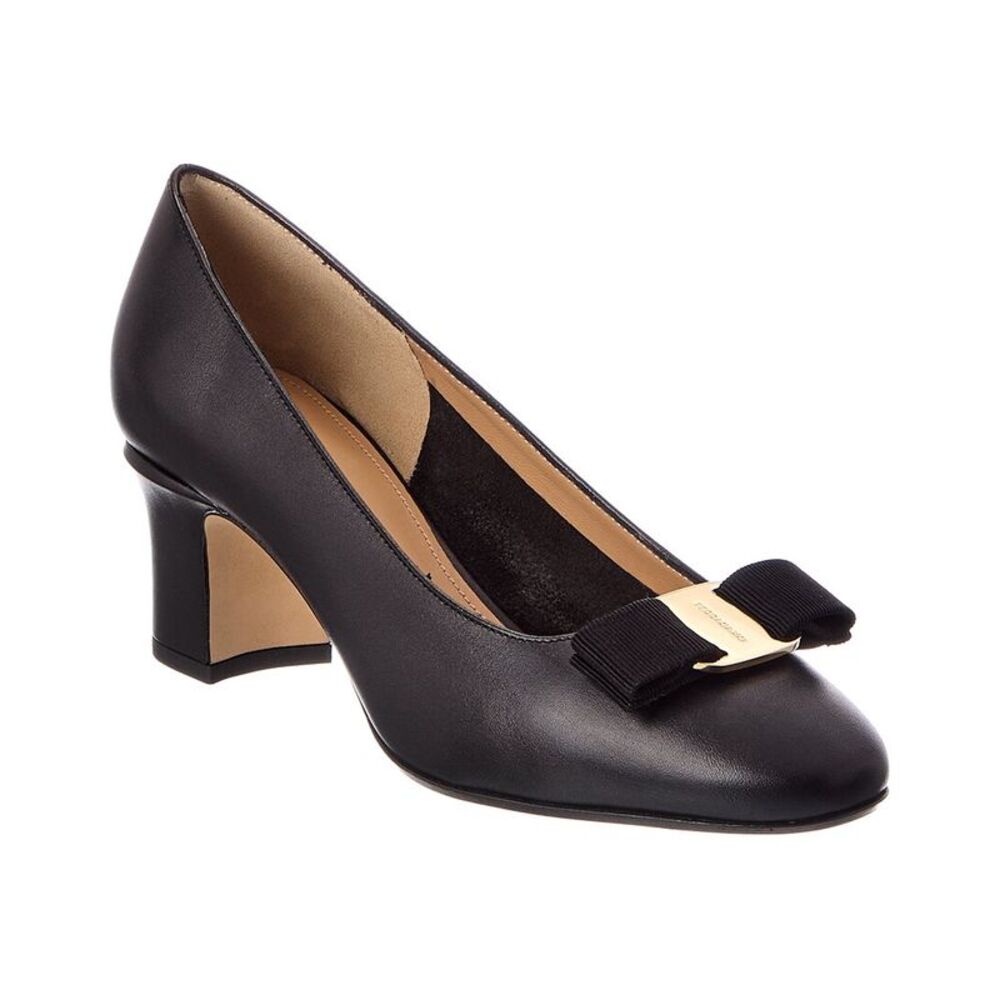 Ferragamo Vara Bow Leather Pump, Black